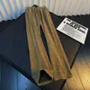Calça Casual Texturizada Marrom Estilo Retrô Americano para Homens Outono Cleanfit Marca Tendência Calça Faca Curva Perna Reta Levemente Flare Calça Longa