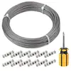 Cuerda de Acero Inoxidable de 2 mm de Múltiples Hilos para Valla de Jardín Exterior Kit de Cuerda Tensora de Carga de 3 mm