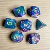 Juego de Dados Poliedros D&D con Patrón de Mármol, Color Mixto Transparente D4D6D8D10D12D20 Caras, Coc, Juego de Mesa, Juego de Siete Piezas