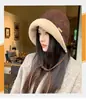 2026 Invierno Nuevo Estilo Coreano Más Terciopelo Protección para Orejas Sombrero de Pescador Mujer Circunferencia de Cabeza Grande Cálido Más Terciopelo Gorra de Aviador Protección contra el Frío Versátil