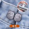 Pantalones vaqueros con botones de cintura de gato de dibujos animados, pequeños artefactos de ajuste, elásticos, ajustables, con botones fijos