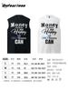 Chaleco Retro de Estilo Americano con Letras Verano Marca de Moda para Hombre y Mujer Calle Suelto Casual Combinable Camiseta sin Mangas para Pareja