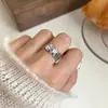 Anillo de Hombre de Jengibre Graffiti Anillo Abierto para Mujer Ajustable Anillo para Dedo de Dieta Mano Gorda Nuevo Diseño de Nicho Anillo Abierto