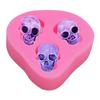 Molde de silicona de calavera de Halloween, molde para decoración de pasteles de chocolate y azúcar volteado, herramientas para hornear DIY
