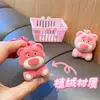 Llavero de Oso Rosa Afelpado Colgante de Muñeco de Oso Rosa de Dibujos Animados Accesorios para Mochila Escolar de Niña Regalo Creativo Venta al por Mayor