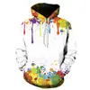 Sudadera con capucha colorida transfronteriza para hombre y mujer, corte holgado, nuevo estampado de otoño e invierno