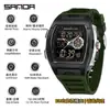 Reloj Deportivo Sanda de Doble Pantalla para Estudiantes de Secundaria, Montañismo al Aire Libre, Hora Mundial, Resistente al Agua, Cuenta Atrás, Versátil, Elegante Reloj Electrónico