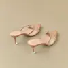 Zapatos Casuales de Malla con Tacón Fino y Punta Fina, Abiertos, de Tacón Alto para Usar al Aire Libre, Sandalias Elegantes de Venta Caliente Estilo Coreano para Mujer, Nuevo Modelo Verano 2025