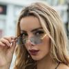 Gafas de Sol Cuadradas Decorativas sin Marco de Guepardo para Hombres y Mujeres, Gafas de Metal con Cabeza de Leopardo, Gafas Transfronterizas, Gafas de Sol con Protección UV400
