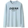 Camiseta de manga larga para hombre, cuello redondo, nueva de otoño, algodón puro, ropa interior, tendencia ins, camiseta básica, estudiante, talla grande, top