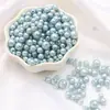 3-8mm ABS Furo Reto Pérolas de Imitação Redondas Contas Artesanais DIY Pulseira Colar Materiais para Miçangas Acessórios de Vestuário