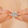 Anel de diamante com simulação de zircônia Aurora, novo e luxuoso, anel de proposta de casamento feminino, anel chique e versátil