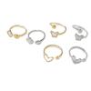 Anel Suporte para Anel Borboleta Dourada Color-Preserving de Ouro Real Banhado a Cobre 18K Trevo de Quatro Folhas Madre-Pérola DIY Artesanal Anel Acessórios de Joias