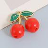 Nuevos Accesorios para Joyería DIY de Cereza Grande Colgante Cereza Tridimensional Aleación Esmalte Accesorio para el Cabello Adorno para la Cabeza Venta al por Mayor