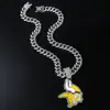 Pingente de emblema de time de futebol de diamante novo transfronteiriço joia de liga de strass periférica para fãs colar fábrica atacado