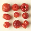 Accesorios de joyería de cristal natural y ágata roja del sur, ágata color rojo caqui, calabaza de la fortuna, cabeza de león con agujeros, productos semiacabados al por mayor
