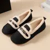 Sapatos Peludos Femininos 2026 Novo Estilo Outono e Inverno, Forrados com Lã, Quentes, Confortáveis, Moles Mocassins, Slip-On Sapatos Preguiçosos de Feijão