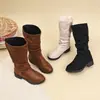 Moda Botas Largas Negras para Niñas 2026 Nuevas Botas de Cuero para Niños Otoño e Invierno Botas Altas Versátiles para Niña Princesa