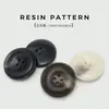 Botones de Resina de Cuatro Agujeros para Chaquetas Cortavientos de Mujer, Botones Negros y Beige, Botones Elegantes para Ropa de Traje y Abrigos de Hombre