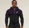 Roupas Fitness Masculinas Sem Costura da Temu, Blusa com Capuz Color Block Elástica de Secagem Rápida para Corrida, Levantamento de Peso e Esportes Slim Fit