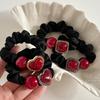 Anillo para el pelo de rizo pequeño de frijol rojo de Año Nuevo para mujer, estilo coreano, lujo ligero, para coleta alta, moño, cuerda para atar el pelo, cuerda de pelo de moda de alta gama