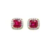 Pendientes Minimalistas Rojos Estilo Bosque Azúcar Dulce, Pendientes Sencillos Versátiles Elegantes de Nicho para Mujer, Accesorios para Orejas Versátiles de Moda