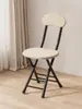 Taburete Plegable con Respaldo, Silla con Cojín Suave, Silla Sencilla para el Hogar, Silla Plegable para Dormitorio, Taburete Pequeño para Balcón, Taburete Redondo Portátil