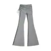 Atacado de Roupas Femininas Transfronteiriço: Calça Flare de Seda Gelada com Cordão Lateral, Calça Flare Casual Emagrecedora de Cintura Baixa
