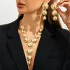 Joyería Transfronteriza Europea y Americana Moda Hip-Hop Conjunto de Collar Redondo Brillante Cadena Sencilla Geométrica de Empalme en Forma de Y para Clavícula