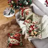 Funda de Almohada Estampada Digitalmente con Temática Navideña Papá Noel Muñeco de Nieve Regalo Navideño Cojín Decorativo Funda de Cojín Transfronterizo