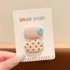 Presilha de Cabelo de Alto Padrão Coreana para Mulheres Presilha de Lã Estilo Retrô Outono Inverno Presilha para Franja Presilha Fofa de Coração Acessórios de Cabelo Adorno de Cabeça