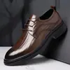 Zapatos de Cuero para Hombre, Estilo Nuevo, Formal de Negocios, Casual, Transpirables, Resistentes al Desgaste, Estilo Británico y Coreano para Hombre, Zapatos de Novio para Boda, Dropshipping