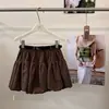 Ruoxin Otoño Nueva Moda Estilo Coreano Cintura Elástica Falda Corta Floral con Cinturón y Pantalones de Seguridad
