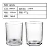 80105 Portavelas de Vidrio Taza para Velas 350ml Taza para Velas de Aromaterapia Transparente Fondo Curvo Frasco para Velas Portavelas Taza de Aromaterapia