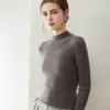 Novo suéter de cashmere 100% puro para outono e inverno para mulheres, gola alta discreta, corte justo, blusa de malha quente como camada base para mulheres
