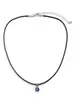 Versátil Collar de Cordón Encerado Personalizado Ojo del Diablo, Sencillo Colgante de Ojo Azul, Moderno Collar en Capas de Perlas para Mujer