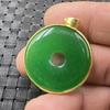 Pingente de Jade Pingente Fivela de Jade Rocha de Quartzo Pingente Fivela de Dinheiro de Jade Pingente Verde Espinafre Colar com Pingente Pingente de Jade