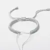 Cuerda de Mano Trenzada Nudo de Diamante Casual Cuerda Trenzada Línea B Pulsera Semi-terminada para Hombres y Mujeres Cuerda Roja Wearable Cuentas Oro Duro y Plata