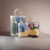 Bolsa Tote Transparente Plástico PP Bolsa de Regalo Escarchada Bolsa de Empaque para Souvenir al por Mayor Personalizada Popular Bolsa de Regalo para Snacks