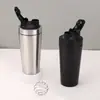 Taza Batidora de Acero Inoxidable de una Sola Capa 304 Botella de Agua para Deportes al Aire Libre Taza de Agua para Fitness Taza Batidora Portátil para Mezclar Proteína en Polvo