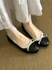 Zapatos planos de estilo francés Chuyuji con lazo a cuadros y punta redonda para mujer, zapatos Mary Jane de tacón bajo transpirables a la moda