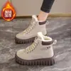 Calçados de Algodão Femininos para Comércio Exterior Transfronteiriço do Nordeste, Novo Modelo de Inverno 2024, Botas Curtas Espessadas com Forro de Lã, Botas de Neve com Forro de Pelo