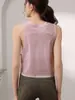 Chaleco deportivo de yoga de algodón Tencel de alta gama para mujer, camiseta corta sin mangas para uso al aire libre, cubrepiernas de fitness Pilates para verano