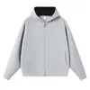 Nuevo sudadera con capucha de cremallera color block de tejido de aire con patrón de diamantes y logo personalizado, top casual de corte holgado con texto estampado, en stock
