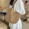 Bolso Tejido de Paja Calado Transfronterizo 2026 para Mujer, Cesta Tejida de Gran Capacidad, Bolso de Playa de Verano, Bolso Tote de Hombro Único para Viajes