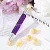 Caneta Esponja Única com Ponta de Esponja Cravejada de Diamantes Transfronteiriça Caneta de Esfumar para Nail Art Dupla Face Caneta Esponja de Esfumar Única 4 Reposições