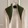 Bufanda Triángulo Tejida en Punto Cruz con Borde Contrastante Estilo Coreano para Mujer, Calentador de Cuello Versátil, Pañuelo Pequeño, Chaleco Pequeño Elegante