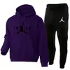 Sudadera con capucha casual para hombre transfronteriza, conjunto de otoño e invierno, moda, chaqueta con estampado de moda, forro polar, sudadera para hombre