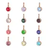 Accesorios de Joyería de Acero Inoxidable Más Vendidos Colgante de Piedra de Nacimiento Letra Accesorios para Joyería DIY Colgante de Circonita Colorido Venta al por Mayor