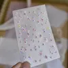 Pegatinas para Uñas con Relieve Tomoni, Pegatinas Brillantes de Lujo Ligero para Uñas, Materiales para Uñas con Diseños Florales Rosas Retro, Accesorios y Decoraciones